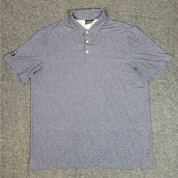 Sunday Swagger Mens Golf Polo Shirt Size XL Gray Dots Performance Short Sleeve - Picture 1 of 10